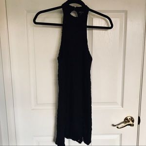Black Lace Dress with Keyhole back cutout